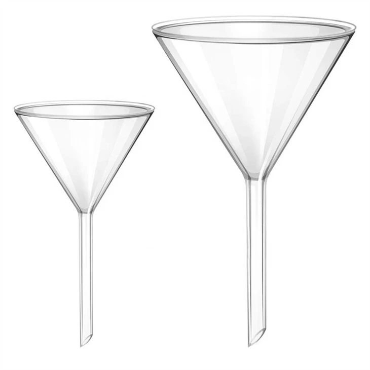 Laborator Stemă scurtă Borosilicat 12cm 15cm Pâlnie de umplere a sticlei